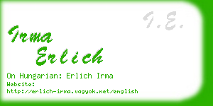 irma erlich business card